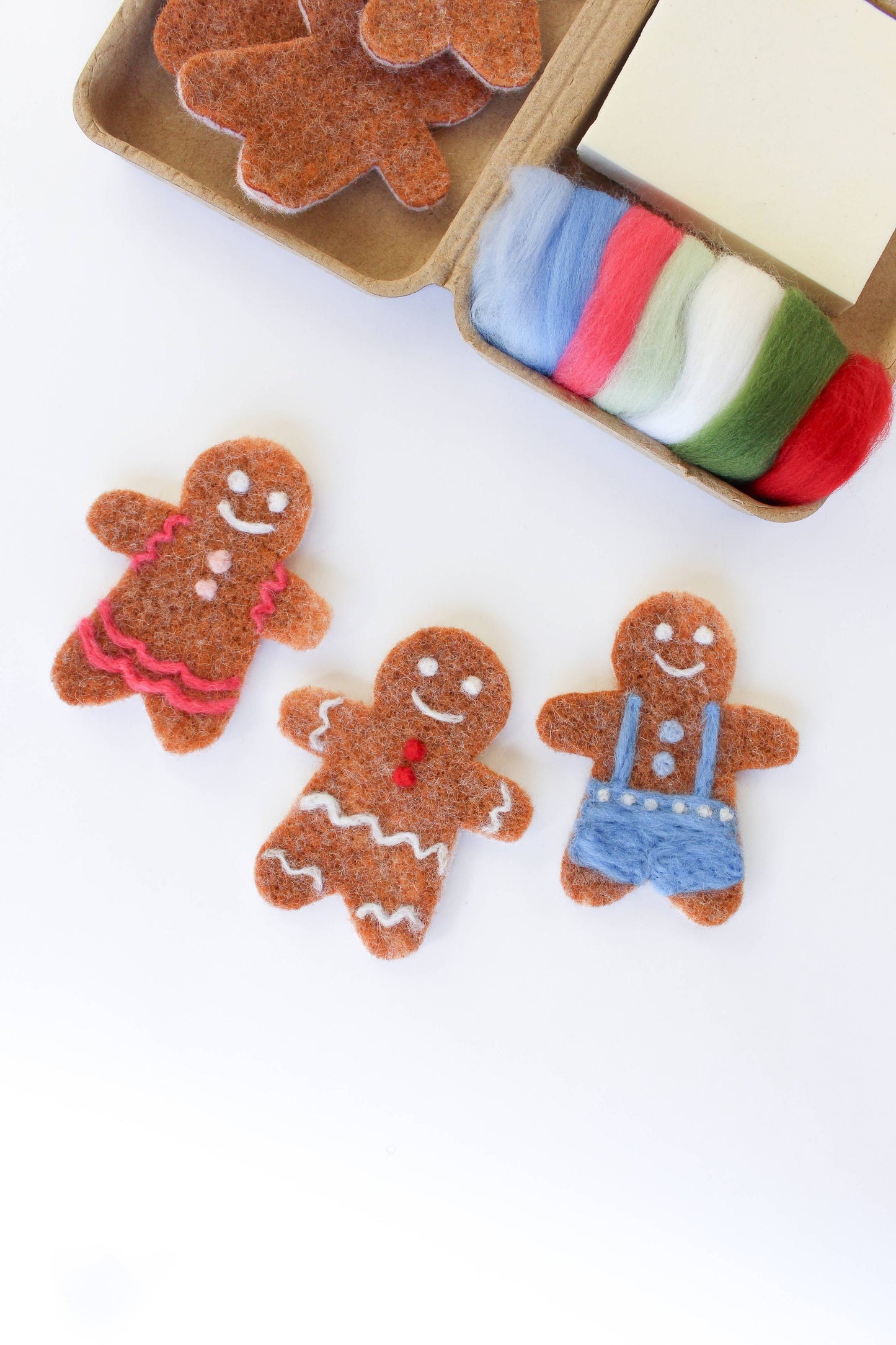 Mini Gingerbread Cookie Felting Craft Kit