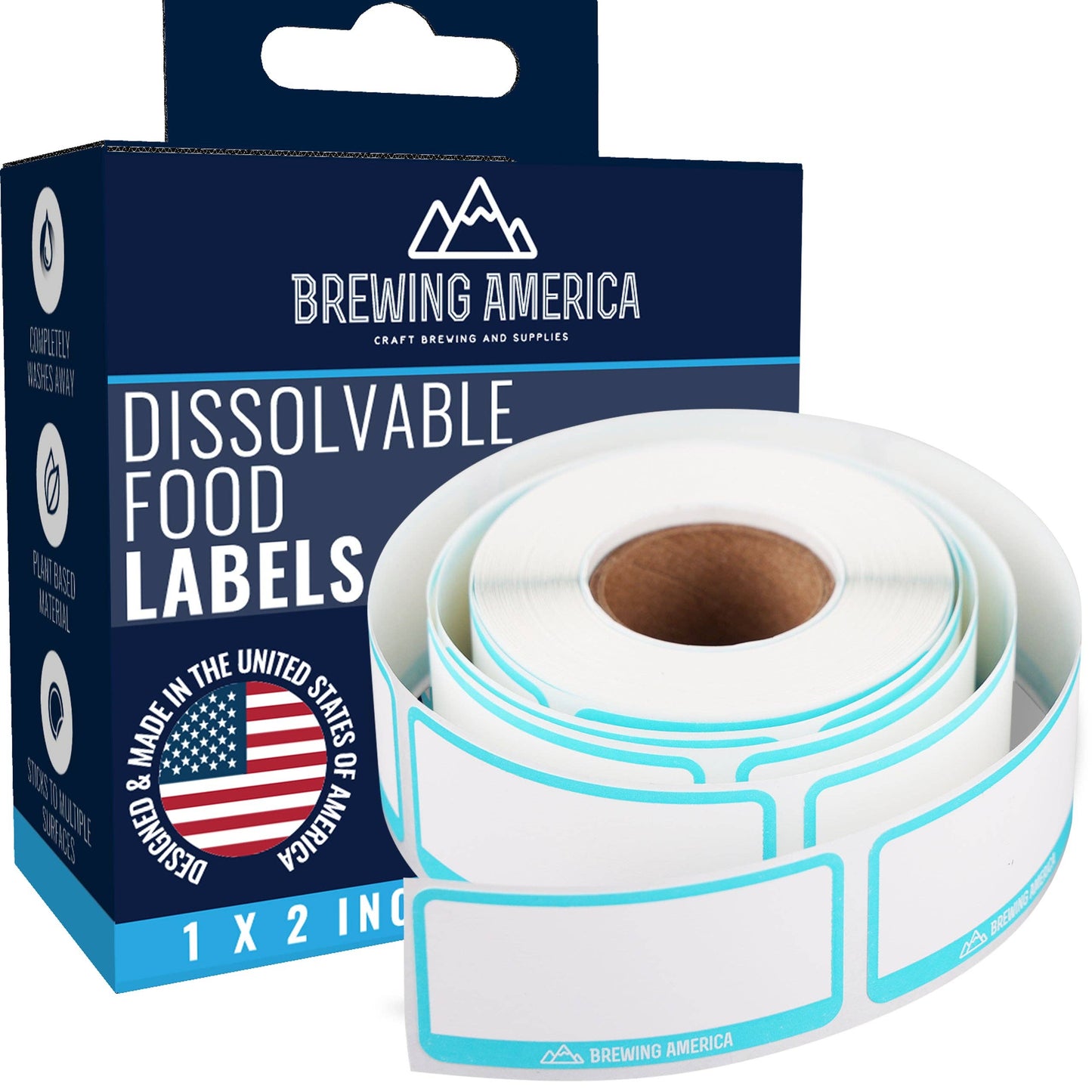 Dissolvable Food Labels for Food Containers Glass, Plastic or Metal No Scrubbing, No Residue - TEAL