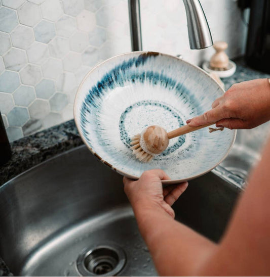 New Bamboo Long Handle Dish Brush