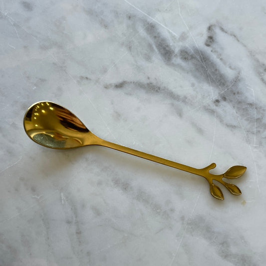 Golden leaf spoon
